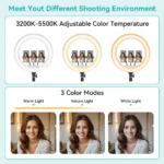 FOC22 22-palčni LED ring light 50 W z 2,1 m stojalom – fotografija 3