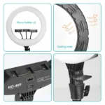 FOC22 22-palčni LED ring light 50 W z 2,1 m stojalom – fotografija 4