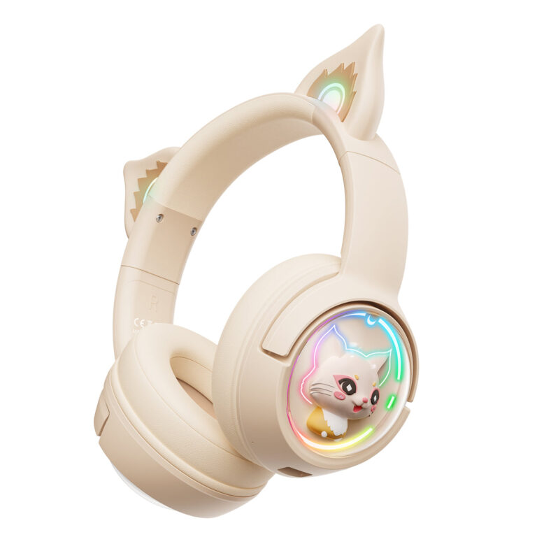 Onikuma B5 bež Bluetooth gaming slušalke – uradni pogled spredaj