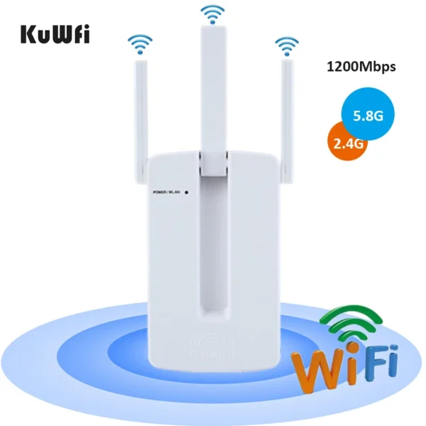 Dvopasovni Wi-Fi ojačevalnik 1200 Mb/s – KuWFi Z1200D