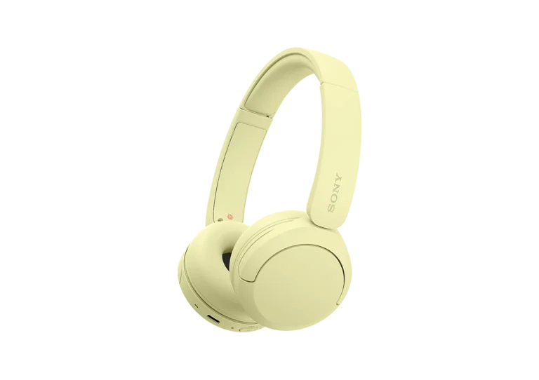 Sony WH-CH520 rumene slušalke – pogled pod kotom