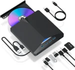 7-v-1 zunanji CD/DVD zapisovalnik z USB-C in čitalnikom kartic
