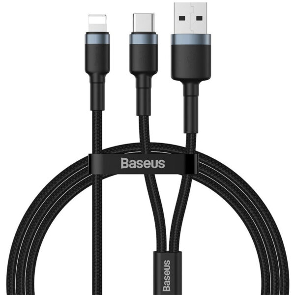 USB-A/USB-C–Lightning kabel Baseus CATKLF-ELG1 – glavna slika in priključki