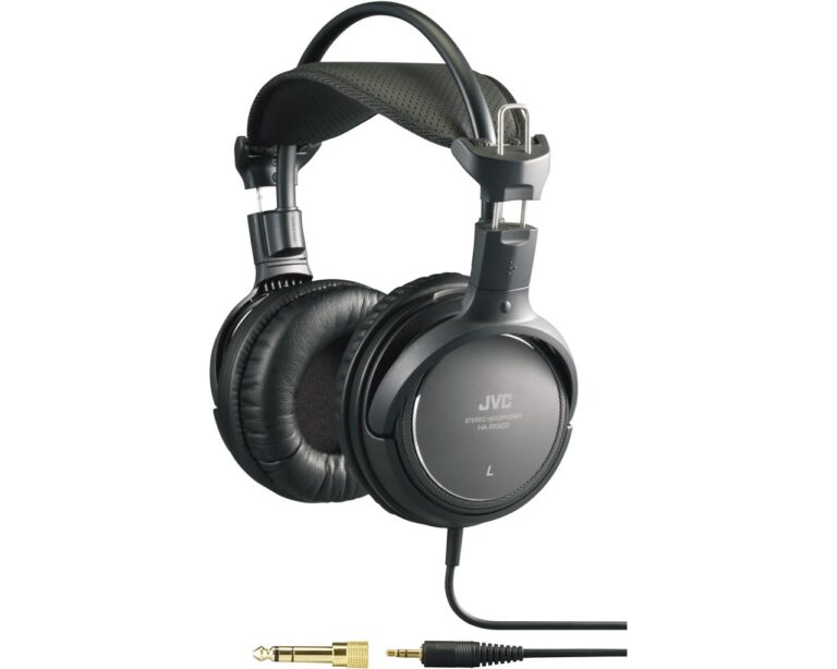 JVC HA-RX900 črne okoli-ušesne slušalke z dolgim kablom