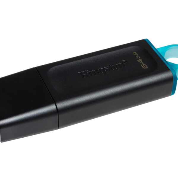 USB ključ Kingston Exodia 64 GB, črno-turkizen z zaščitnim pokrovčkom