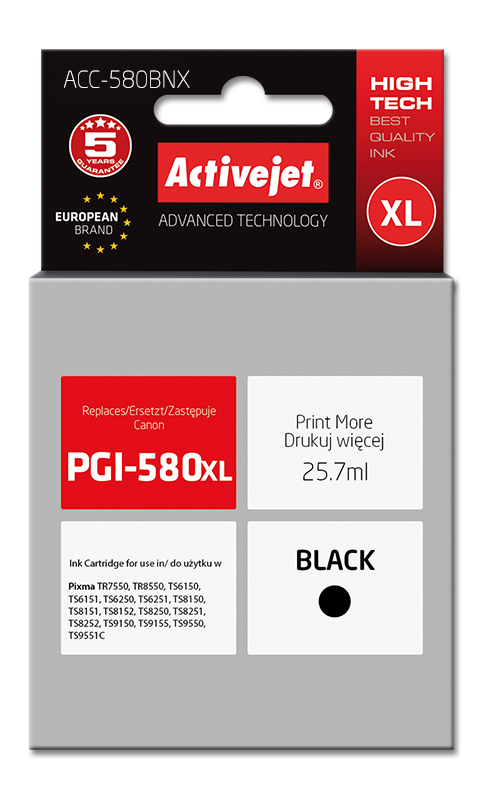Nadomestna kartuša ActiveJet ACC-580BNX, črna