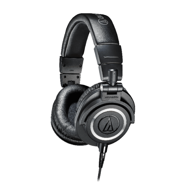 Črne zaprte monitor slušalke Audio-Technica ATH-M50x