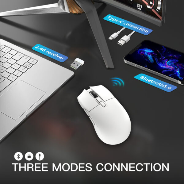 Bela gaming miška Darmoshark N3