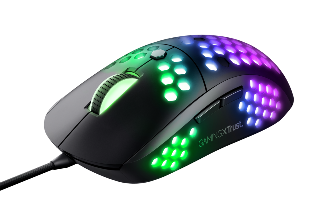 Črna gaming miška Trust GXT 960 Graphin z RGB-osvetlitvijo in satastim ohišjem