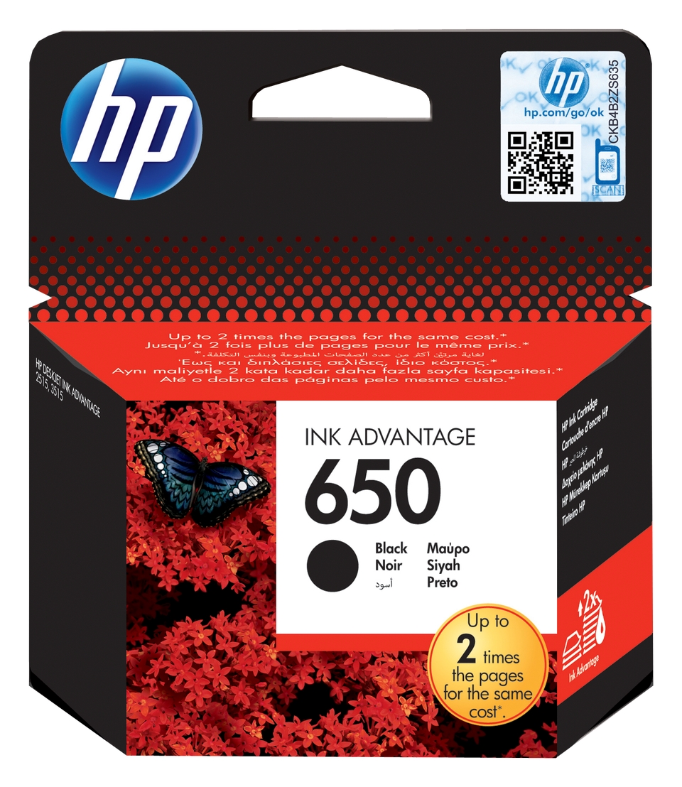 hp-650-black-cz101ae Kartuša HP 650 črna CZ101AE, originalna