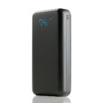 Powerbank everActive EB-L20k, črn, z LED-prikazom napolnjenosti, pogled spredaj in s strani