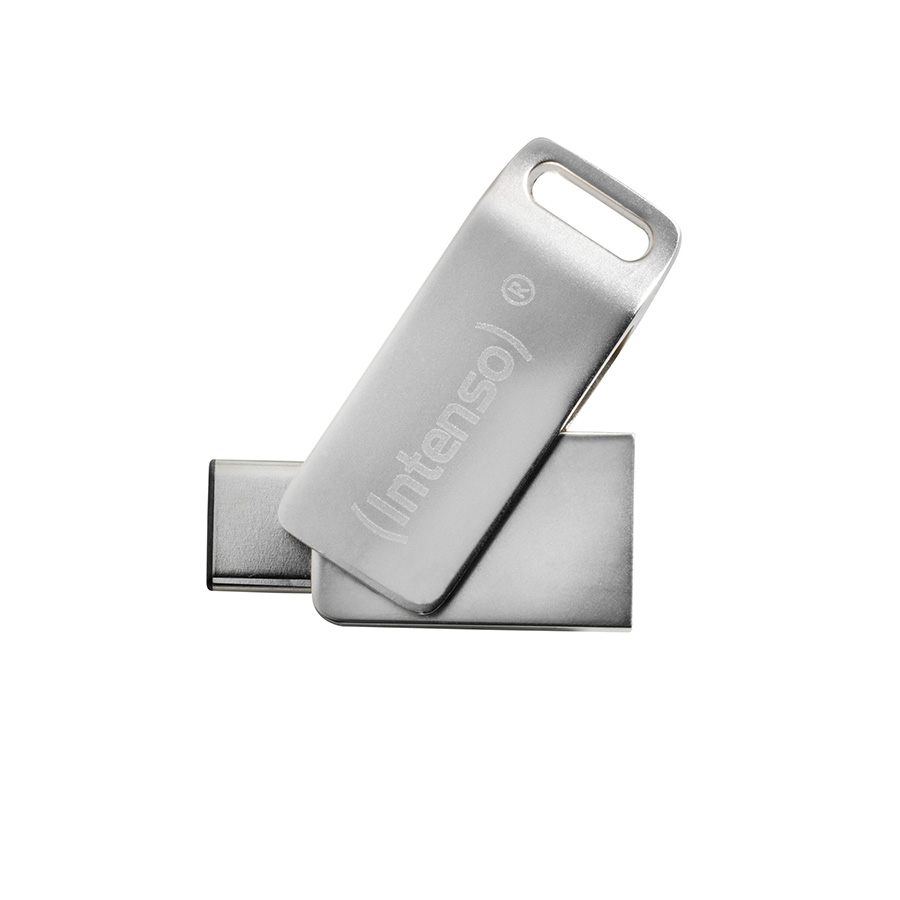USB ključ Intenso cMobile Line 128 GB, srebrno kovinsko ohišje z vrtljivo zaščito