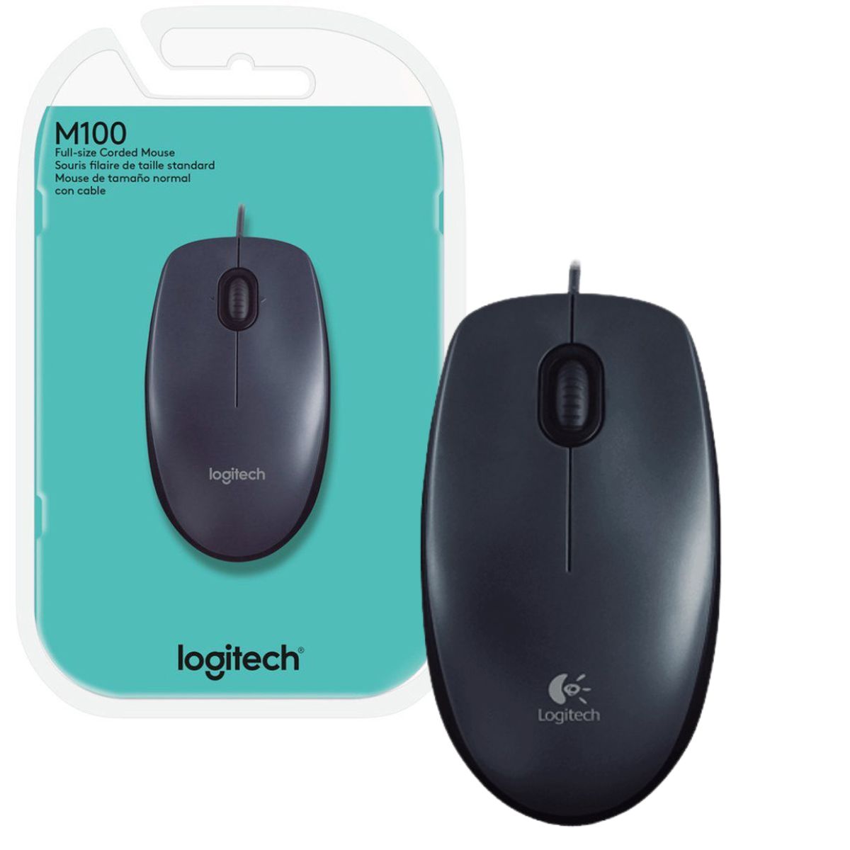 logi-m100 Črna žična optična miška Logitech M100