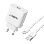 Polnilnik MOONX MC05 bel, 22,5 W, s kablom USB-A na Micro-USB