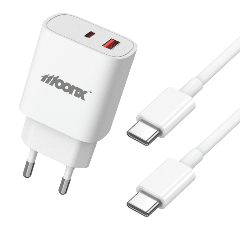 USB-C polnilnik MOONX MC07 bel, 33 W, s kablom USB-C na USB-C
