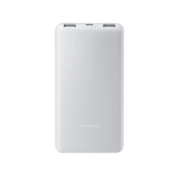Powerbank Xiaomi Lite 10000 mAh, pogled na sprednjo stran in priključke