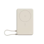 Magnetni powerbank Xiaomi 10000 mAh, bež magnetna površina in vgrajen kabel