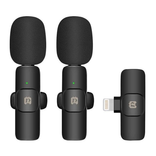 Brezžična mikrofona PULUZ PU3150B z Lightning sprejemnikom