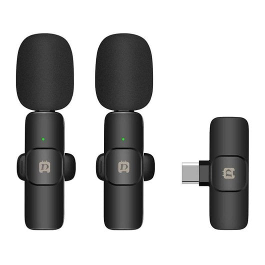 Brezžična mikrofona PULUZ PU3151B z USB-C sprejemnikom