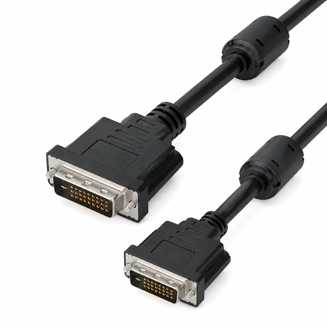 DVI-D 24+1 kabel C58DF, glavni pogled Črn DVI-D 24+1 kabel serije C58DF z dvema feritoma