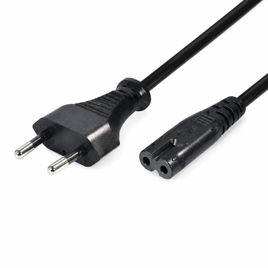 Črn napajalni kabel serije N1 z Europlug in IEC C7 priključkom