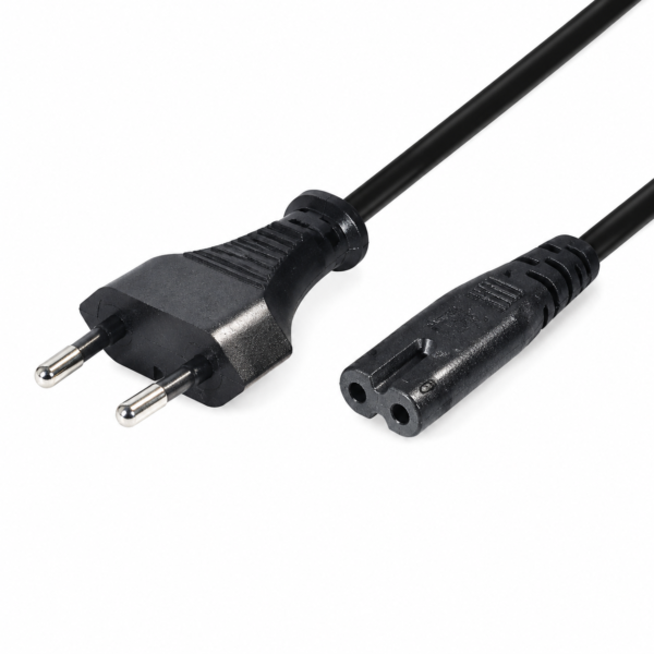 Črn napajalni kabel serije N1 z Europlug in IEC C7 priključkom