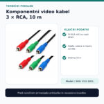Komponentni video kabel V12-10CL – tehnični podatki in preverjene lastnosti